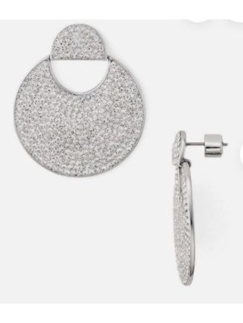 Kate Spade Silver-Tone Pave Crystal Mod Scallop Earrings